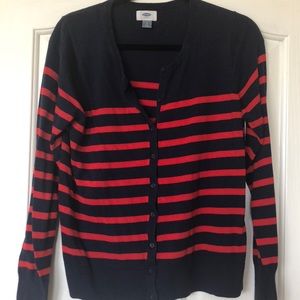 Old Navy Red/Navy Cardigan